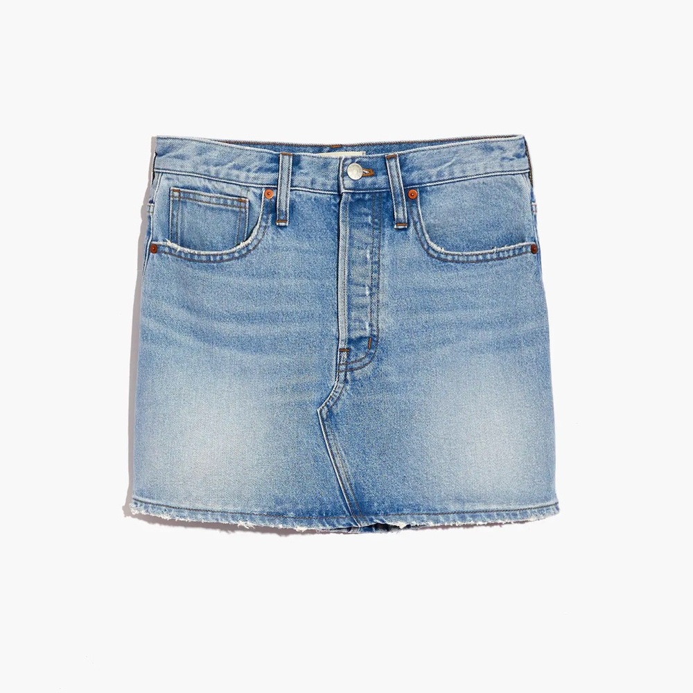 NWT Madewell Rigid Denim Relaxed Mini Skirt in Northdale Wash Size 27